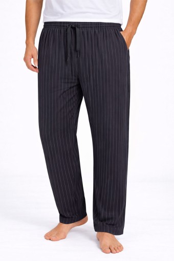 PİJAMAN - Pijamoni Erkek Tek Alt Pijama Büyük Beden Baskılı Penye - Füme