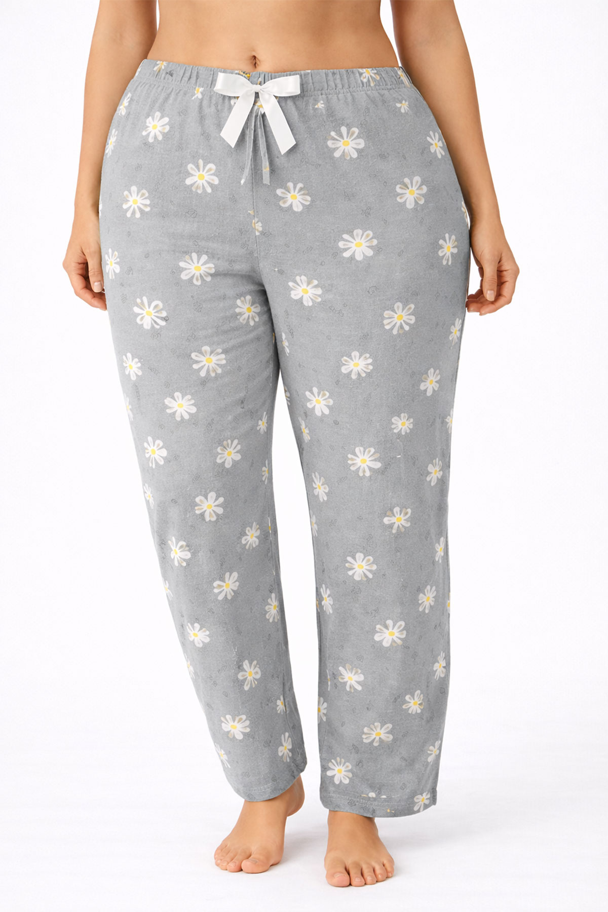 Pijamoni Kadın Pijama Desenli Büyük Beden Milan - Gri/1 - Thumbnail