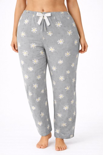 PİJAMONİ - Pijamoni Kadın Pijama Desenli Büyük Beden Milan - Gri/1