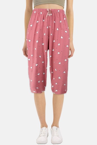 PİJAMONİ - Pijamoni Kadın Tek Alt Kapri Milan - Gülkurusu