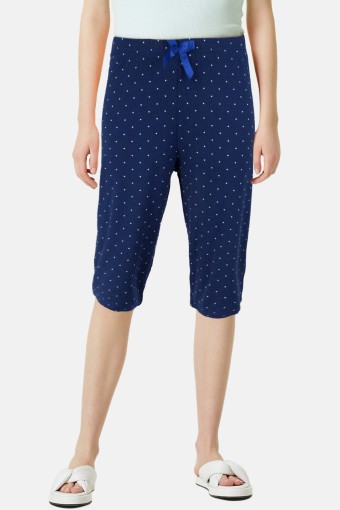 PİJAMONİ - Pijamoni Kadın Tek Alt Kapri Milan - İndigo
