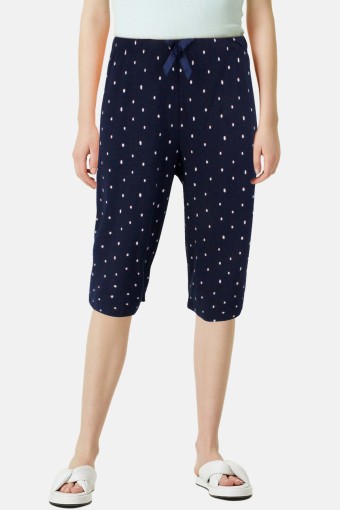PİJAMONİ - Pijamoni Kadın Tek Alt Kapri Milan - Lacivert