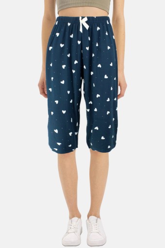 PİJAMONİ - Pijamoni Kadın Tek Alt Kapri Milan - Petrol Yeşili