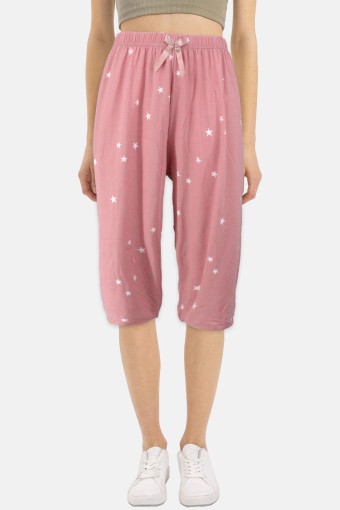 PİJAMONİ - Pijamoni Kadın Tek Alt Kapri Milan - Pudra