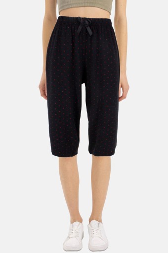 PİJAMONİ - Pijamoni Kadın Tek Alt Kapri Milan - Siyah