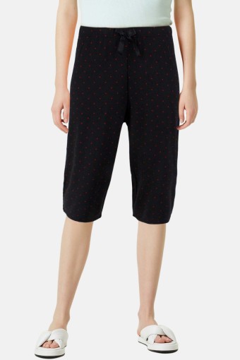 PİJAMONİ - Pijamoni Kadın Tek Alt Kapri Milan - Siyah