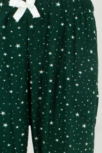 PİJAMONİ - Pijamoni Kadın Tek Alt Pijama Cepli Desenli Süet Büyük Beden - Zümrüt Yeşili/1 (1)