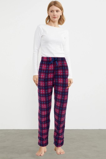 PİJAMONİ - Pijamoni Kadın Tek Alt Pijama Cepli Polar - Çok Renkli/2