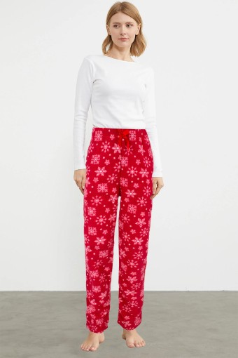 PİJAMONİ - Pijamoni Kadın Tek Alt Pijama Cepli Polar - Mint Yeşili/1 (1)