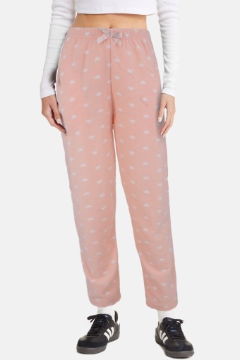 PİJAMONİ - Pijamoni Kadın Tek Alt Pijama Cepli Polar - Somon