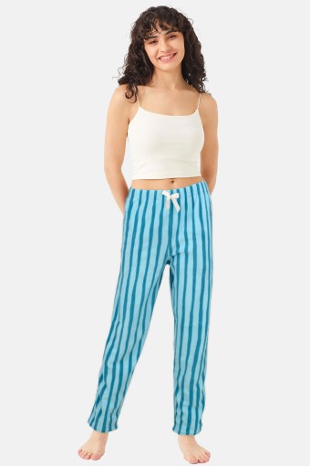 PİJAMONİ - Pijamoni Kadın Tek Alt Pijama Cepli Polar - Turkuaz