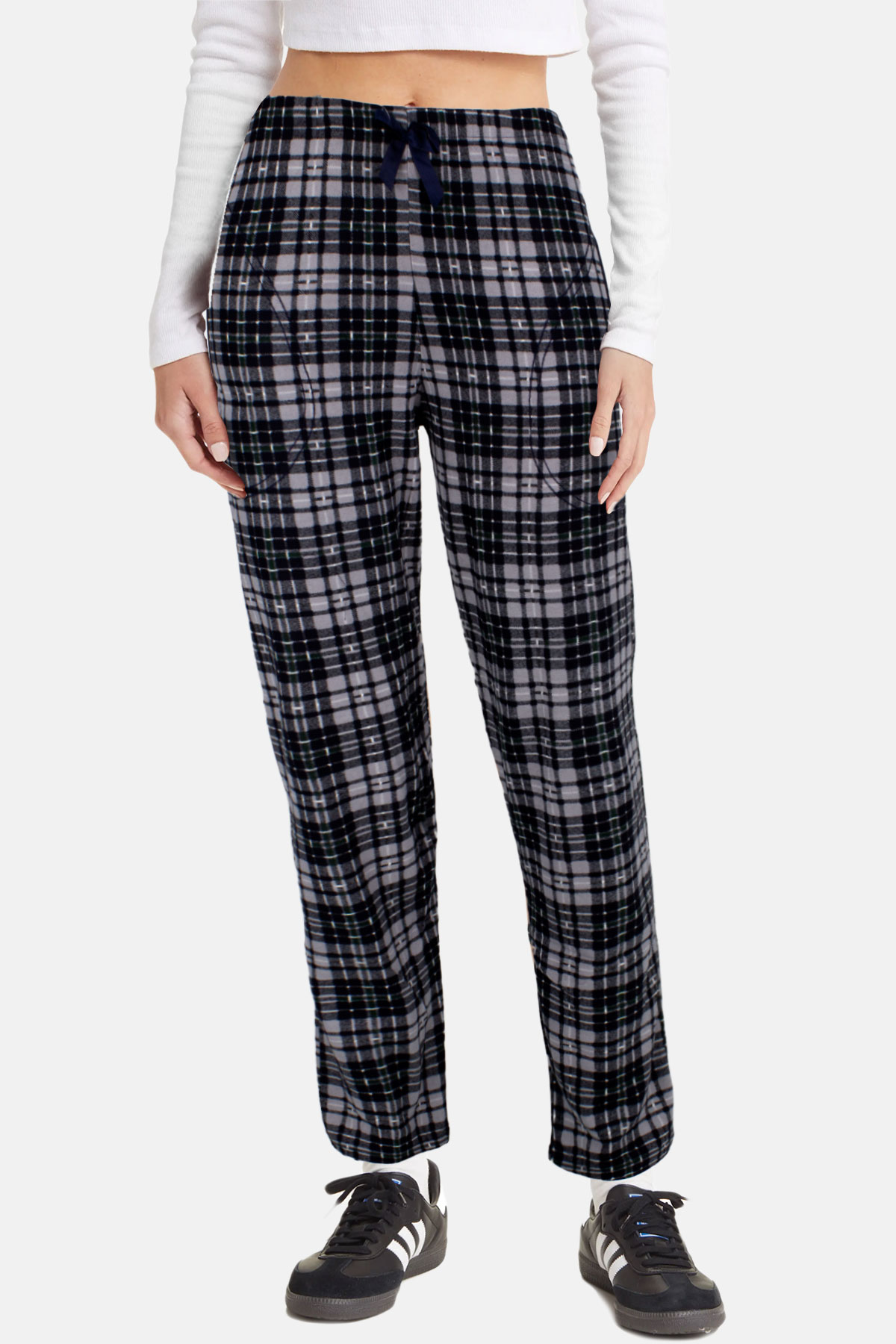 Pijamoni Kadın Tek Alt Pijama Desenli Süet - Çok Renkli - Thumbnail