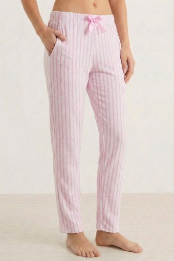 PİJAMONİ - Pijamoni Kadın Tek Alt Pijama Desenli Süet - Pembe/3 (1)