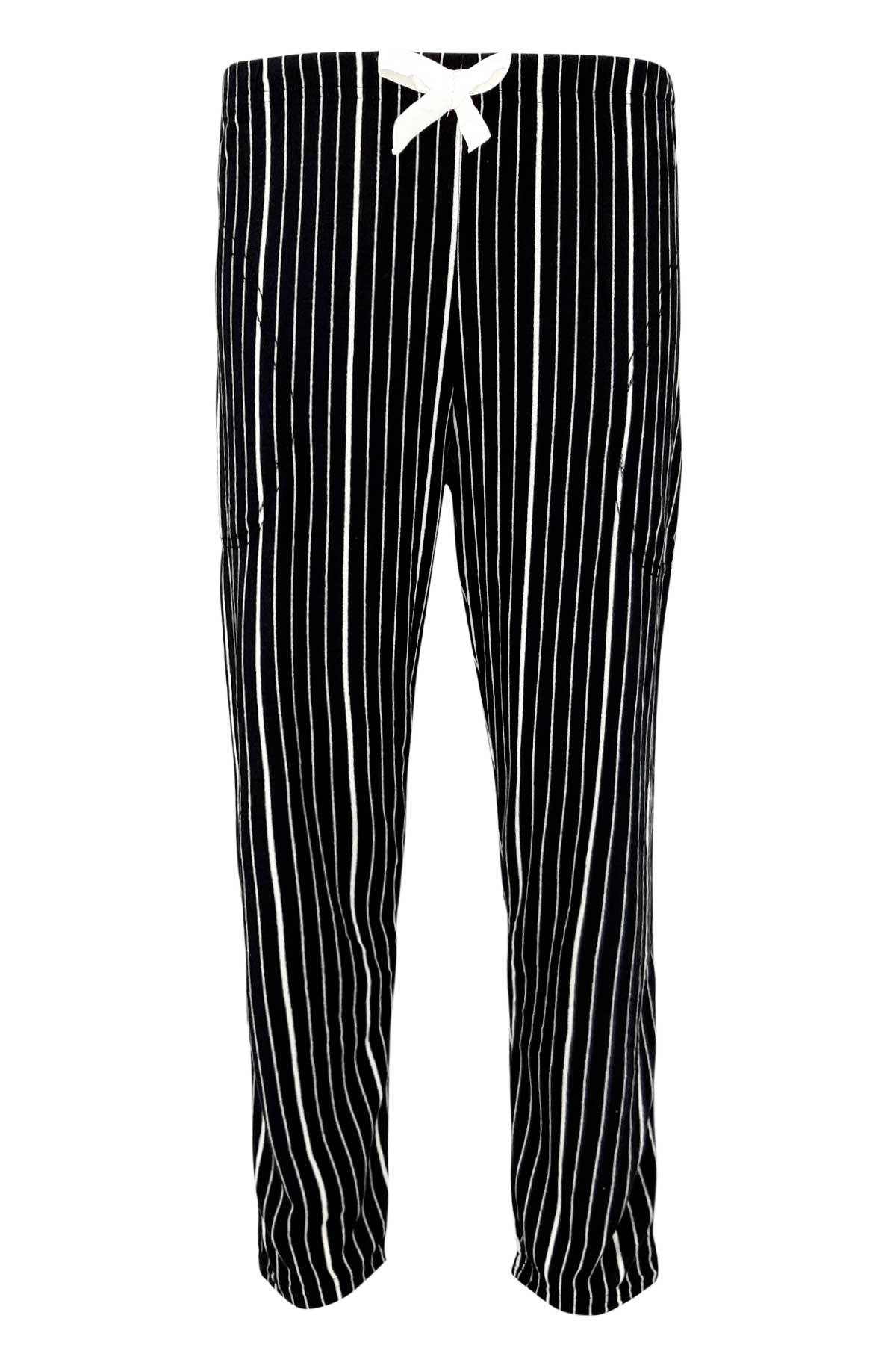 Pijamoni Kadın Tek Alt Pijama Desenli Süet - Siyah/4 - Thumbnail