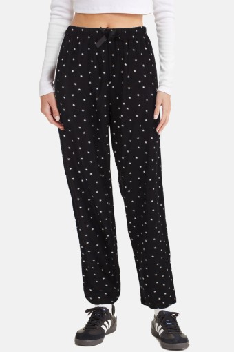 PİJAMONİ - Pijamoni Kadın Tek Alt Pijama Desenli Süet - Siyah/6