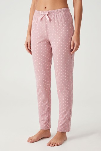 PİJAMONİ - Pijamoni Kadın Tek Alt Pijama Likralı Süprem - Pudra/1