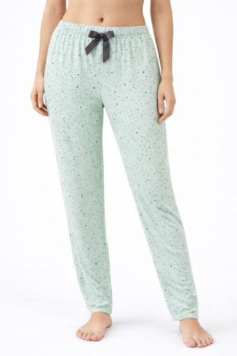 PİJAMONİ - Pijamoni Kadın Tek Alt Pijama Milan Viskon Kumaş - Açık Yeşil