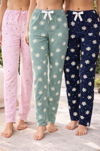 PİJAMONİ - Pijamoni Kadın Tek Alt Pijama Milan Viskon Kumaş - Asorti