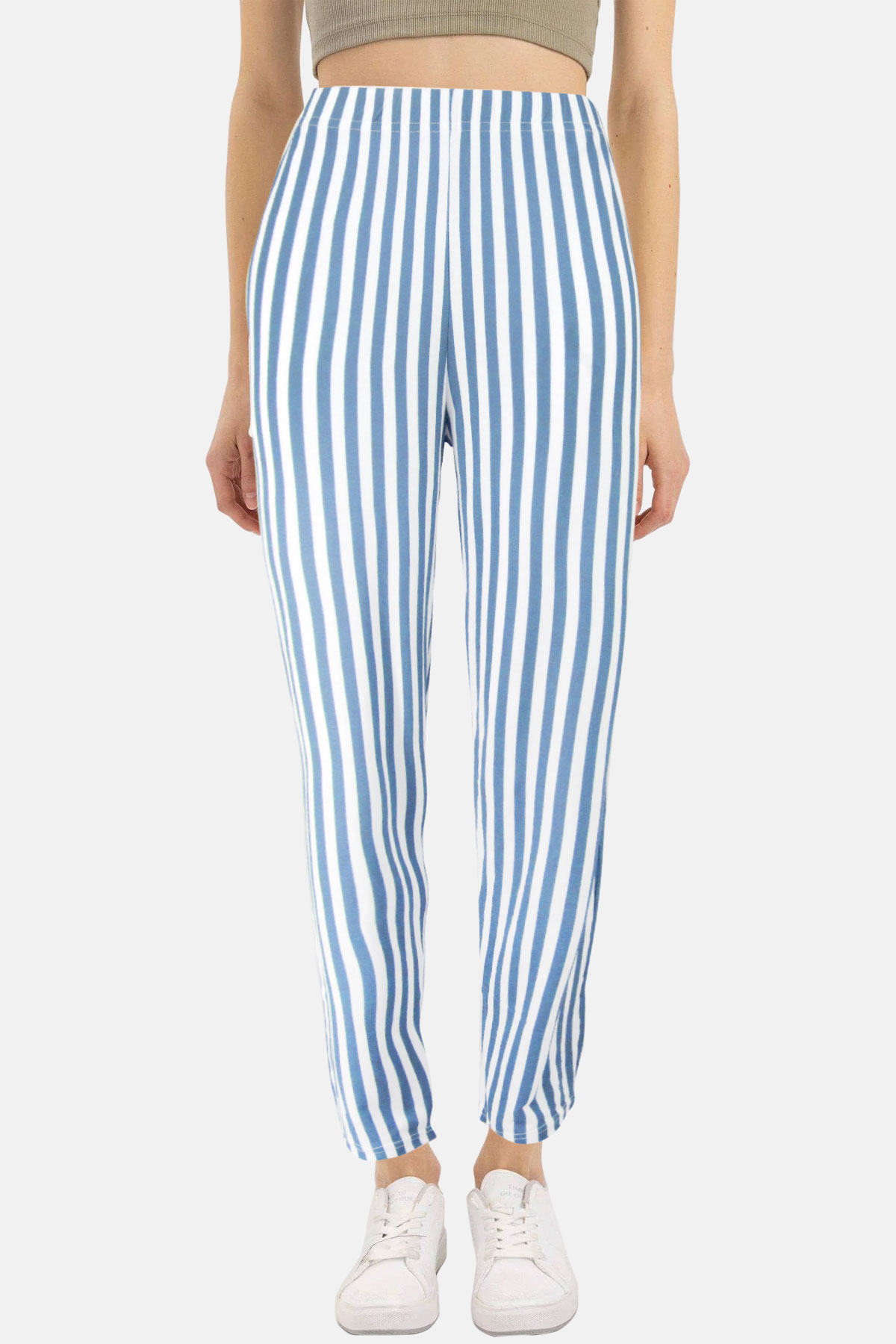 Pijamoni Kadın Tek Alt Pijama Milan Viskon Kumaş - Bebek Mavisi - Thumbnail
