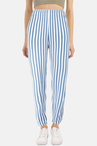 PİJAMONİ - Pijamoni Kadın Tek Alt Pijama Milan Viskon Kumaş - Bebek Mavisi