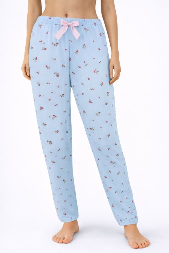 PİJAMONİ - Pijamoni Kadın Tek Alt Pijama Milan Viskon Kumaş - Bebek Mavisi/1