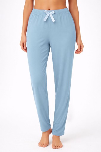 PİJAMONİ - Pijamoni Kadın Tek Alt Pijama Milan Viskon Kumaş - Bebek Mavisi/2