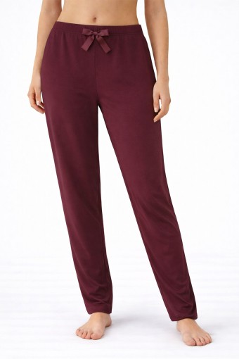 PİJAMONİ - Pijamoni Kadın Tek Alt Pijama Milan Viskon Kumaş - Bordo/3