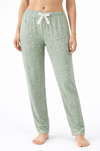 PİJAMONİ - Pijamoni Kadın Tek Alt Pijama Milan Viskon Kumaş - Çağla Yeşili