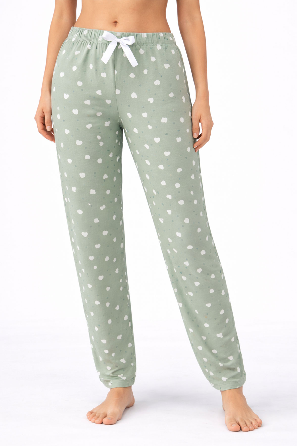 Pijamoni Kadın Tek Alt Pijama Milan Viskon Kumaş - Çağla Yeşili/2 - Thumbnail
