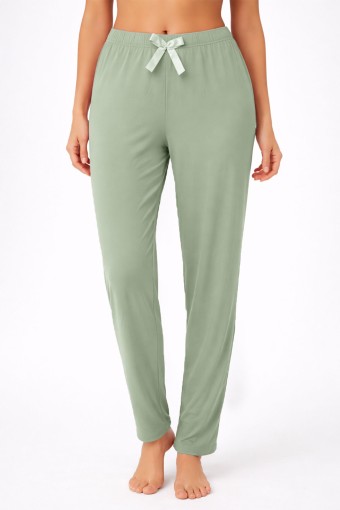 PİJAMONİ - Pijamoni Kadın Tek Alt Pijama Milan Viskon Kumaş - Çağla Yeşili/3