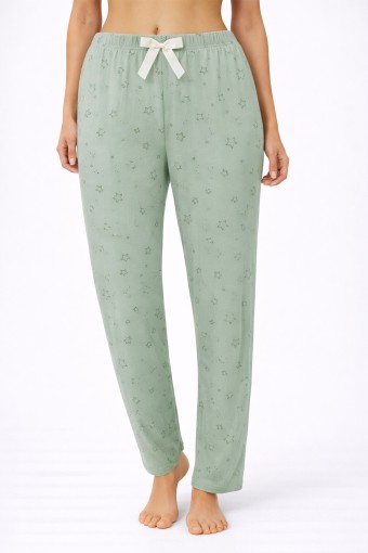 PİJAMONİ - Pijamoni Kadın Tek Alt Pijama Milan Viskon Kumaş - Çağla Yeşili/4