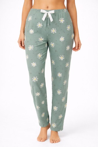 PİJAMONİ - Pijamoni Kadın Tek Alt Pijama Milan Viskon Kumaş - Çağla Yeşili/5