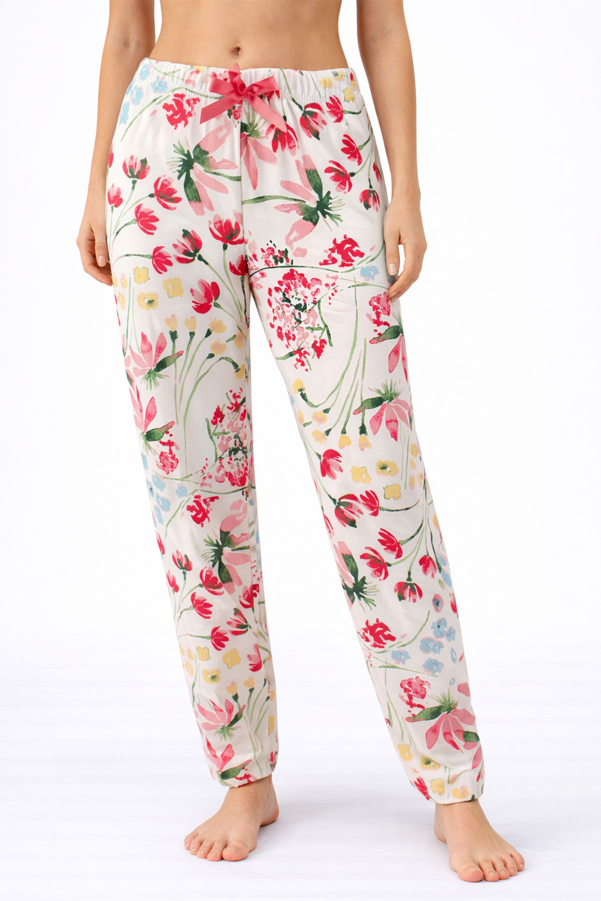 Pijamoni Kadın Tek Alt Pijama Milan Viskon Kumaş - Çok Renkli/2 - Thumbnail