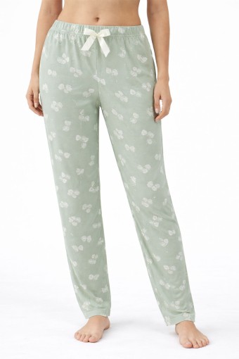 PİJAMONİ - Pijamoni Kadın Tek Alt Pijama Milan Viskon Kumaş - Fıstık Yeşili