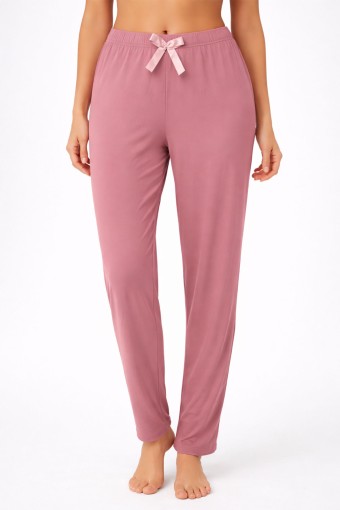 PİJAMONİ - Pijamoni Kadın Tek Alt Pijama Milan Viskon Kumaş - Gülkurusu/12