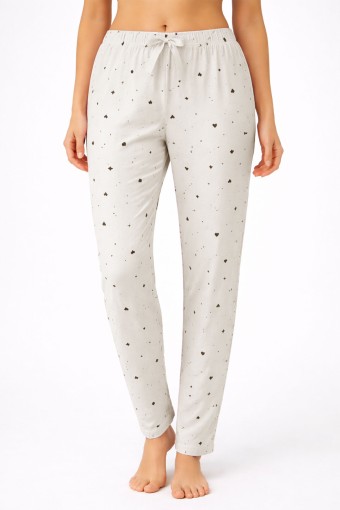 PİJAMONİ - Pijamoni Kadın Tek Alt Pijama Milan Viskon Kumaş - Krem/2