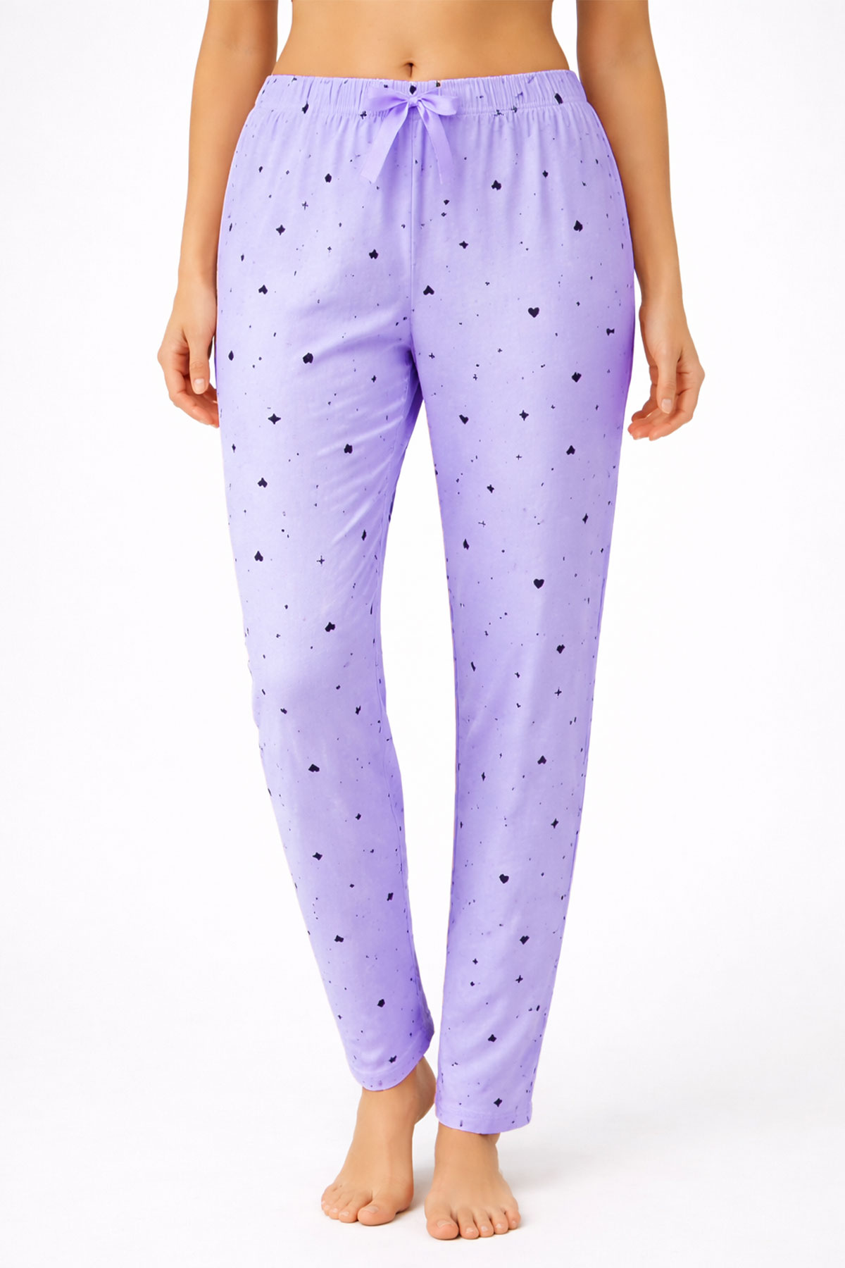 Pijamoni Kadın Tek Alt Pijama Milan Viskon Kumaş - Lila/4 - Thumbnail