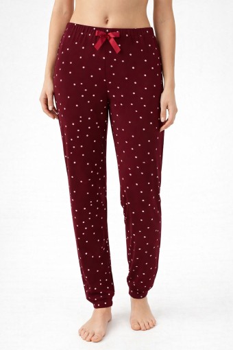 PİJAMONİ - Pijamoni Kadın Tek Alt Pijama Milan Viskon Kumaş - Mürdüm/2