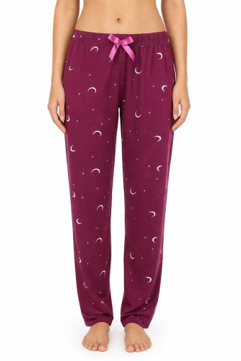 PİJAMONİ - Pijamoni Kadın Tek Alt Pijama Milan Viskon Kumaş - Mürdüm/7