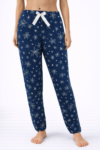 PİJAMONİ - Pijamoni Kadın Tek Alt Pijama Milan Viskon Kumaş - Petrol Mavisi