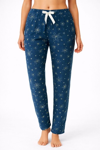 PİJAMONİ - Pijamoni Kadın Tek Alt Pijama Milan Viskon Kumaş - Petrol Mavisi/1