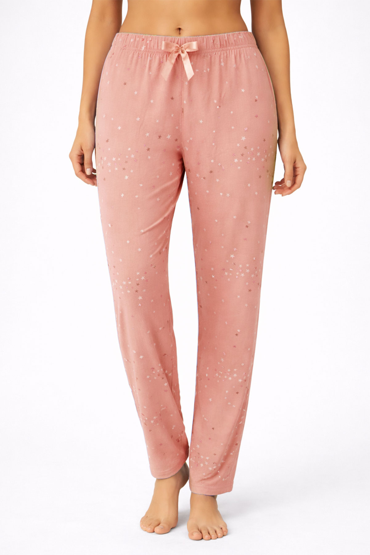 Pijamoni Kadın Tek Alt Pijama Milan Viskon Kumaş - Somon/4 - Thumbnail