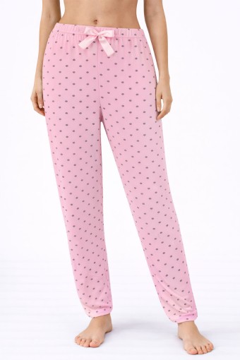 PİJAMONİ - Pijamoni Kadın Tek Alt Pijama Milan Viskon Kumaş - Toz Pembe/3