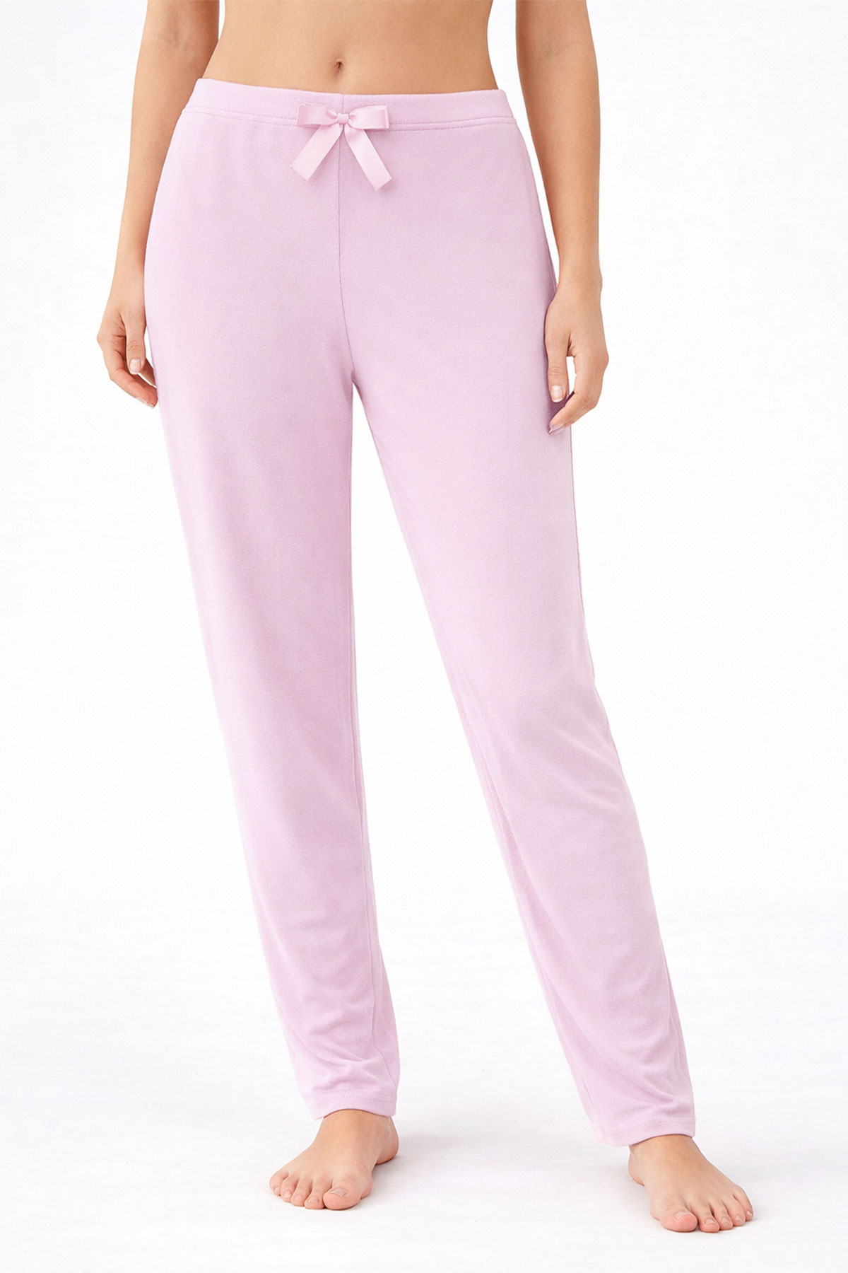 Pijamoni Kadın Tek Alt Pijama Milan Viskon Kumaş - Toz Pembe/5 - Thumbnail