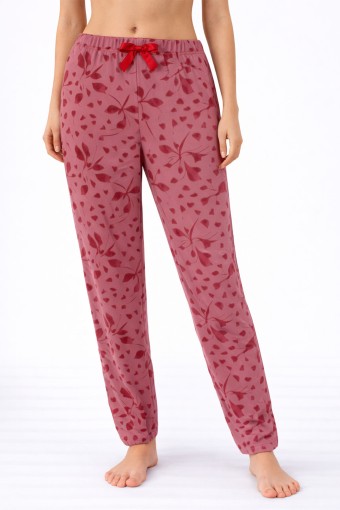 PİJAMONİ - Pijamoni Kadın Tek Alt Pijama Milan Viskon Kumaş - Vişne/1