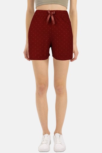 PİJAMONİ - Pijamoni Kadın Tek Alt Şort Milan - Bordo