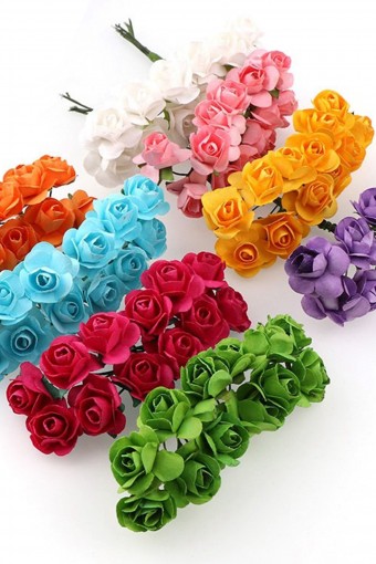 PINAR-TUHAFİYE HIRDAVAT - Pınar Kağıt Gül Süsleme Çiçeği 12'li