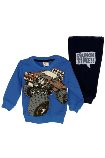 PINARCA EV GİYİM - Pınarca Bebek Araba Desenli Pijama Takımı - Lacivert