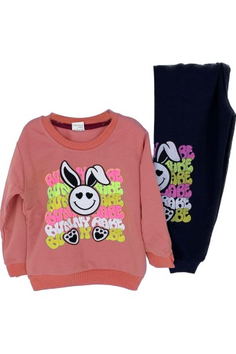 PINARCA EV GİYİM - Pınarca Bebek Gülen Tavşan Desenli - Yavruağzı