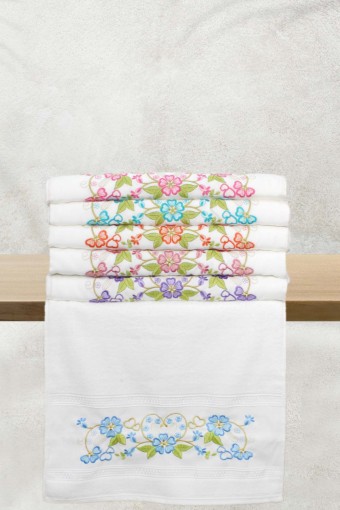 PINARCA HAVLU - Pınarca El Yüz Havlusu Bukle Boyama Nakışlı Havlu 50x90 (1)